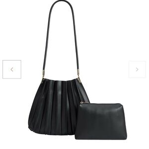 Elegant Black Pleated Handbag Set